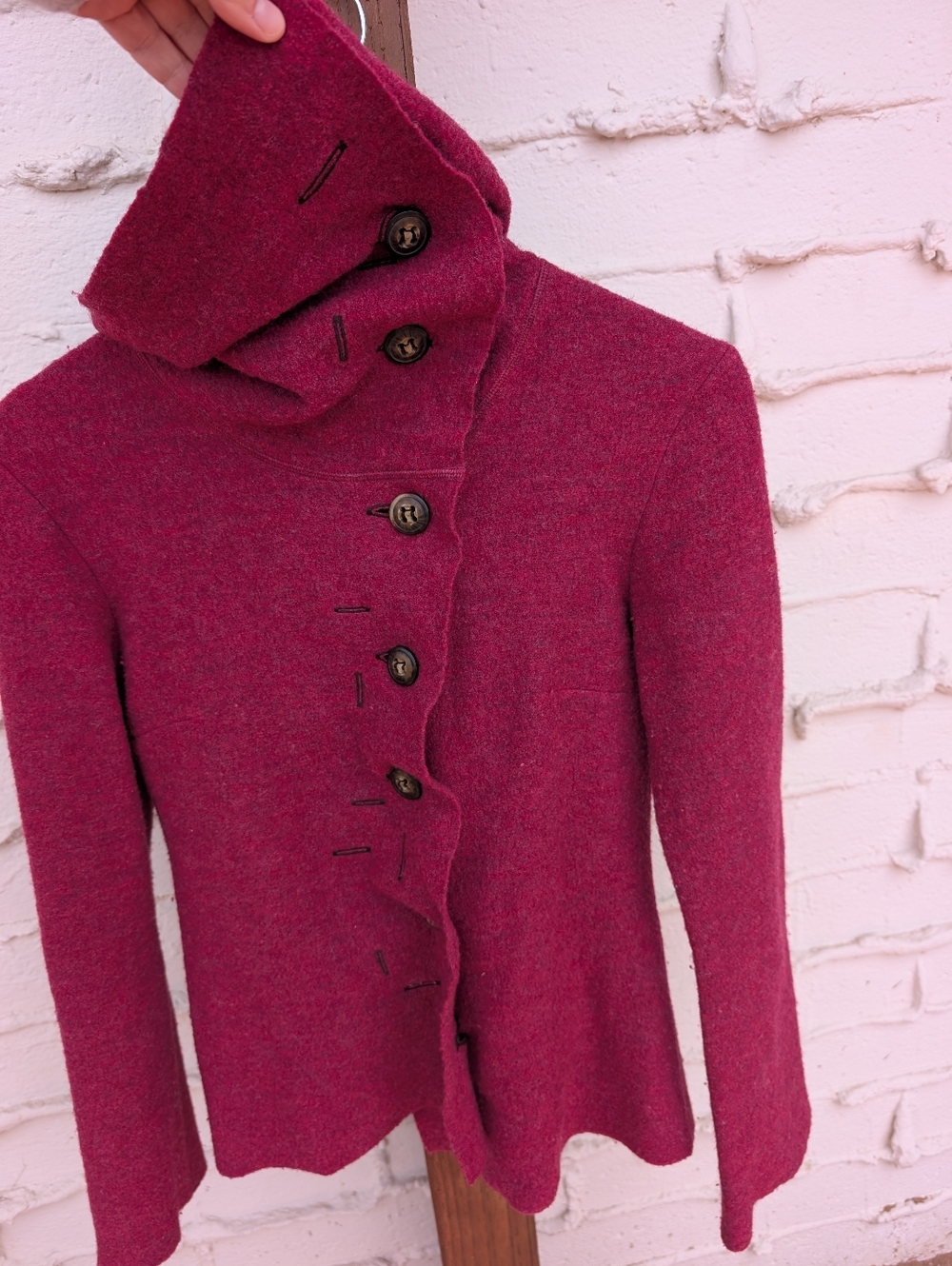 { Anthropologie } Casch By Gro Abrahamsson Boiled Wools Cardigan Sweater - Picture 7 of 8